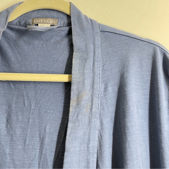 Coyuchi Organic Cotton Long Robe Light Blue size XS/S - Picture 9 of 13